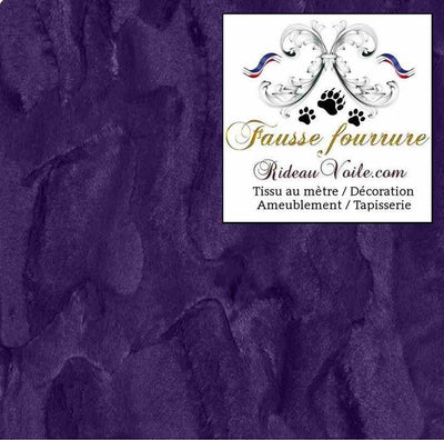 Tissu fausse fourrure violet lilas aubergine au mètre confection rideau chalet montagne