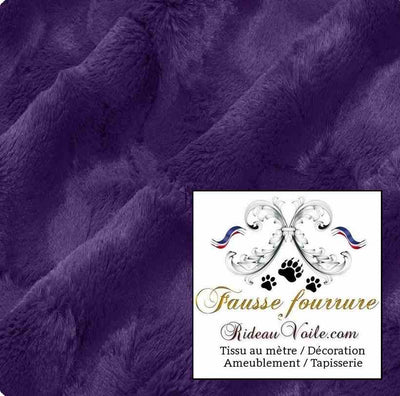 Tissu fausse fourrure violet lilas aubergine au mètre confection rideau chalet montagne