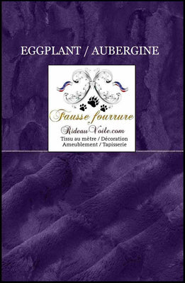 Tissu fausse fourrure violet lilas aubergine au mètre confection rideau chalet montagne