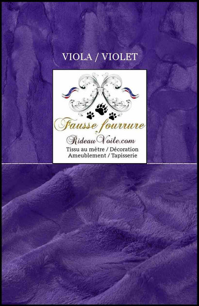 Tissu fausse fourrure violet lilas au mètre confection couture rideau chalet montagne