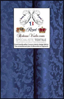 Tissu ameublement intérieur Damasco bleu mètre aménagement rénovation architecte