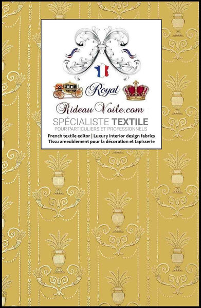 Décoration Architecte d'intérieur tissu Jacquard design Jaune Or Empire mètre