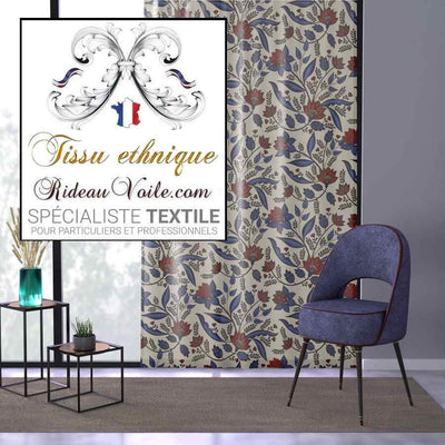 Ethnique Indienne - Tissu d'ameublement inspiration des traditionnels impressions textiles Indiennes disponible au mètre pour la décoration d'intérieur & pour la tapisserie