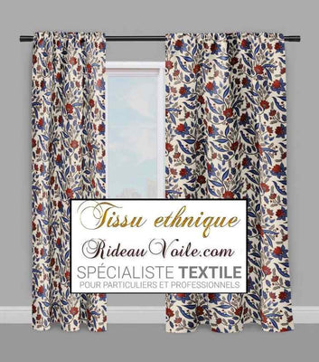 Ethnique Indienne - Tissu d'ameublement inspiration des traditionnels impressions textiles Indiennes disponible au mètre pour la décoration d'intérieur & pour la tapisserie