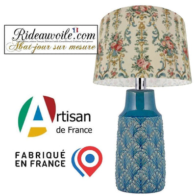 Tissu imprimé floral Baroque rétro vintage Rococo | Création abat-jour sur mesure
