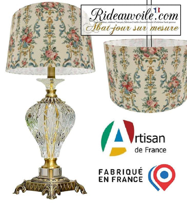 Tissu imprimé floral Baroque rétro vintage Rococo | Création abat-jour sur mesure