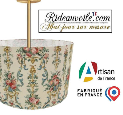 Tissu imprimé floral Baroque rétro vintage Rococo | Création abat-jour sur mesure