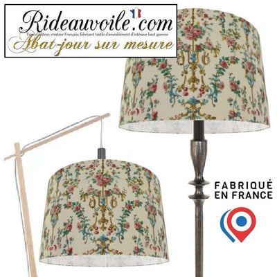 Abat-jour imprimé belle époque rétro Baroque Rococo réalisation fabricant sur mesure