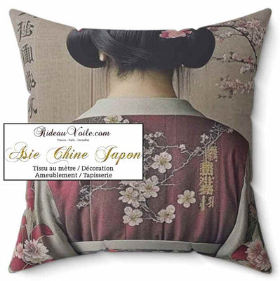 Tissu ameublement Geisha traditionnel japonais occultant acoustique thermique mètre