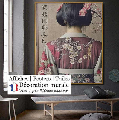 Tissu ameublement Geisha traditionnel japonais occultant acoustique thermique mètre