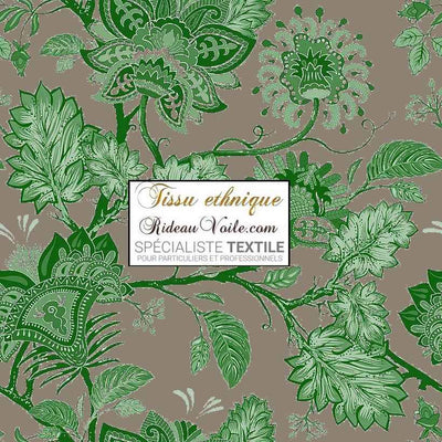 Maison de luxe française Éditeur papiers peints, textiles professionnels imprimé Toile de Jouy JAIPUR Batik Paisley au mètre et rideau sur mesure - Boutique Tissu d'ameublement Ethnique au mètre | Décoration d'intérieur, tapissier | Architecte décorateur intérieur aménagement rénovation travaux courtier.