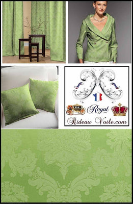 Tissu Damasco au mètre vert Empire ameublement tapisserie Baroque rideau