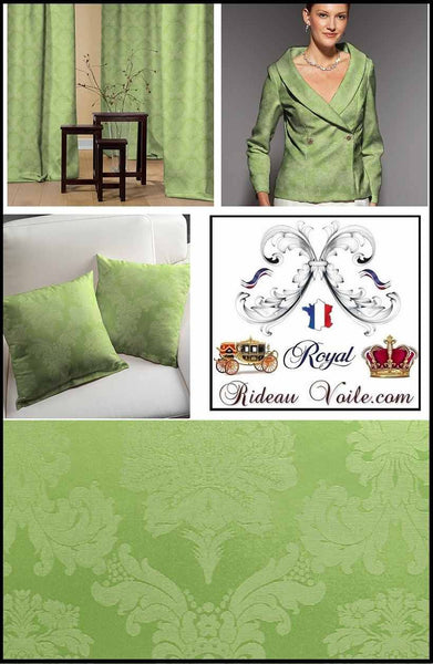 Tissu Damasco au mètre vert Empire ameublement tapisserie Baroque rideau