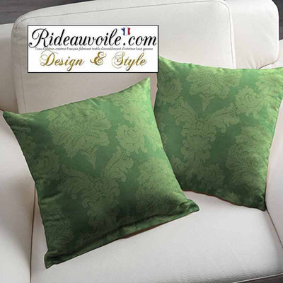 Tissu vert ameublement mètre jacquard Damasco vert rideau Damassé