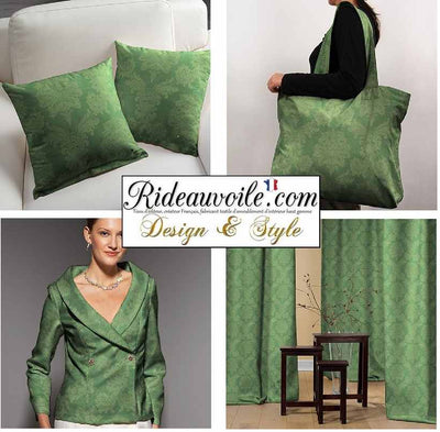 Tissu vert ameublement au mètre jacquard Damasco vert rideau Damassé canapé
