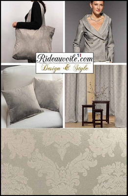Editeur tissu jacquard Damasco ameublement mètre Baroque rideau gris argent