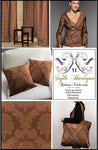 Damasco marron tissu ameublement Baroque au mètre rideau floral fleur Damassé