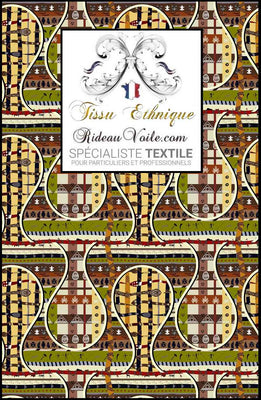 Architecte designer intérieur inspiration ethnique motif Africain Wax au mètre rideau