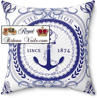 Toile de Jouy tissu haut gamme imprimé style Marin Pêcheur Anchor design Interior