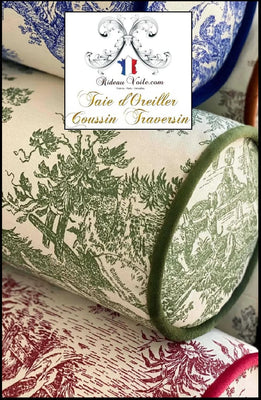 architecte intérieur coussin toile de jouy noir traversin intérieur extérieur luxe designer
