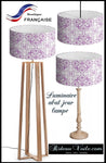 Tissu ameublement style Baroque floral volute luminaire abat-jour sur mesure Paris