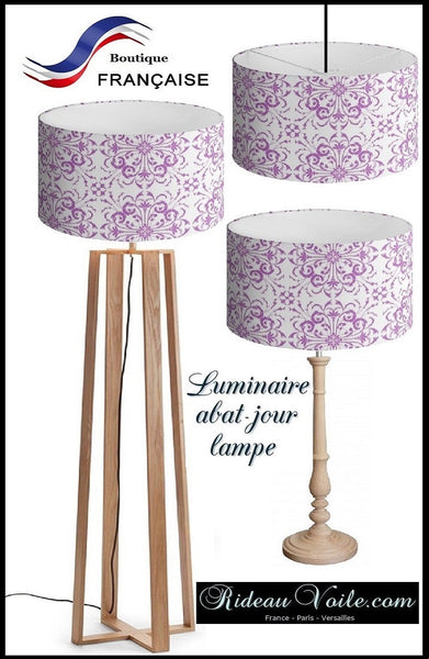 Tissu ameublement style Baroque floral volute luminaire abat-jour sur mesure Paris