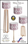 Abat-jour rond sur mesure tissu rouge ornement Baroque floral feuilles imprimés volutes
