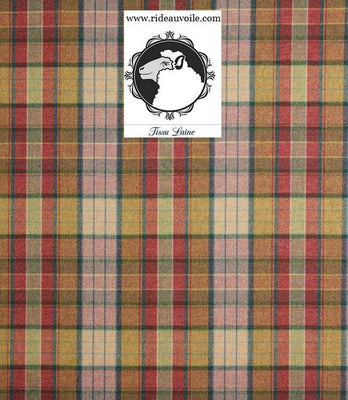Tissu à carreaux tartan d'ameublement pour un style écossais et une décoration d'intérieur agréable. Il est parfait aussi en tapisserie (siège/murale) - 100% Laine haute qualité