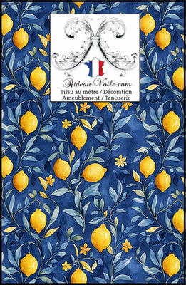 Décoration tissu Imprimé agrume citron botanique citrus tissu ameublement mètre
