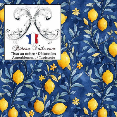 Décoration tissu Imprimé agrume citron botanique citrus tissu ameublement mètre