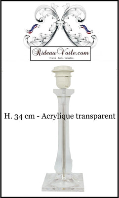 Accessoire Pied de lampe H. 34 cm - Acrylique transparent luminaire lampe à poser