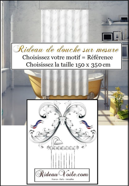 Boutique Rideauvoile tissu Rideau de douche toile imperméable sur mesure personnalisé. Décoration architecte intérieur salle d'eau bain baignoire