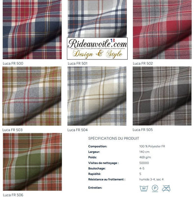 Tissu ameublement architecte intérieur Carreaux tartan laine