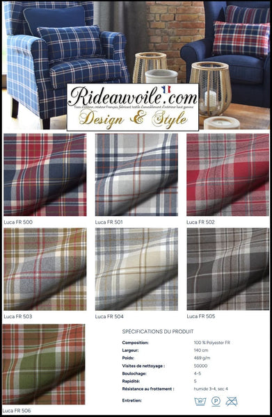 Tissu ameublement architecte intérieur Carreaux tartan laine
