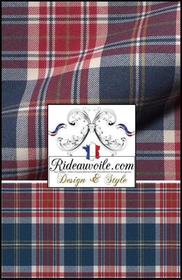 Tissu d'ameublement carreaux Tartan effet Laine mètre rideau confection Ignifuge