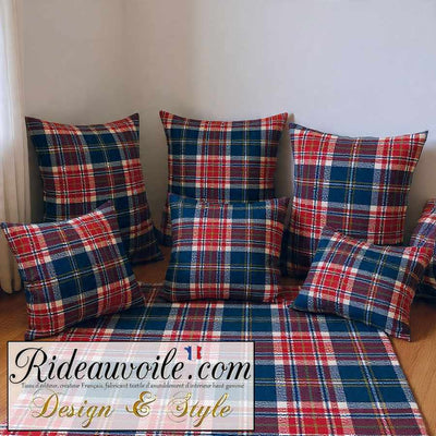Tissu d'ameublement 🔥 carreaux Tartan effet Laine mètre rideau confection Ignifuge