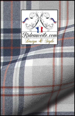 Tissu motif à carreaux Tartan gris effet Laine au mètre rideau confection Ignifuge