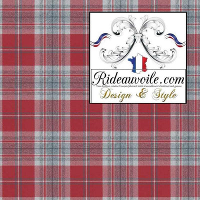 Tissu ameublement à motif à carreaux rouge Tartan effet Laine au mètre Ignifuge