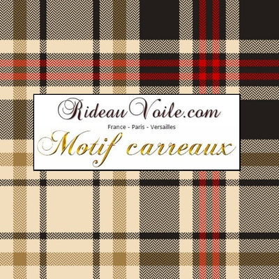 Tissus velours ameublement Acheter au mètre imprimé carreaux tartan écossais marron beige. tissu décoration d'intérieure, textile au mètre motif tapissier.