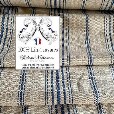 Il s’agit d’un tissu naturel, 100% Coton style sac de grain vendu au mètre ou en confection sur mesure par notre atelier. 