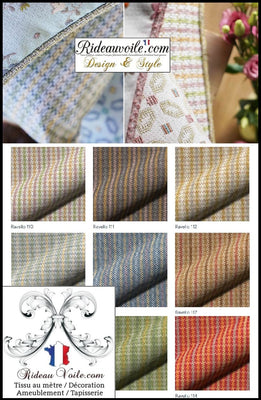 Tissu RAYURES LIGNES effet Laine velours ignifuge 🔥 ameublement mètre rideau coussin