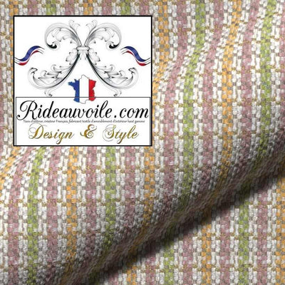 Tissu rayures lignes effet Laine velours chenille ignifuge 🔥 ameublement mètre