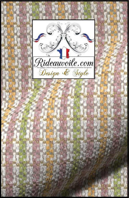 Tissu rayures lignes effet Laine velours chenille ignifuge 🔥 ameublement mètre