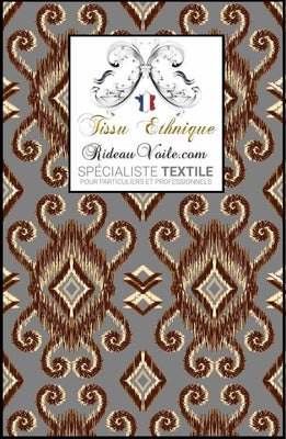 Tissu occultant intérieur ameublement design Ikat Africain motif Ethnique ignifuge mètre