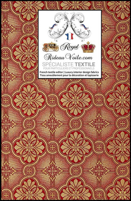 Tissu ameublement Brocart liturgique clergé rouge or mètre confection rideau