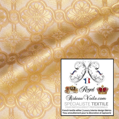 Tissu d'ameublement intérieur Brocart liturgique clergé Or mètre confection rideau