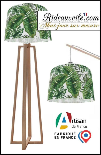 Fabrication suspension abat-jour sur mesure motif végétale Feuilles vertes palmeraie