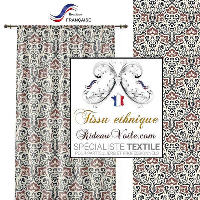 Tissu motif Indien imprimé Paisley Toile de Jouy Exotique ameublement ignifuge occultant