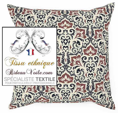 Tissu motif Indien imprimé Paisley Toile de Jouy Exotique ameublement ignifuge occultant