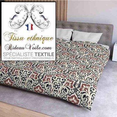 Tissu motif Indien imprimé Paisley Toile de Jouy Exotique ameublement ignifuge occultant